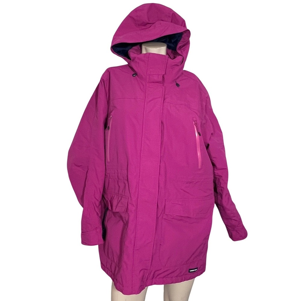 Lands End Squall Parka Jacket Womens L 14 16 Pink Waterproof Insulated Hooded - Picture 2 of 11